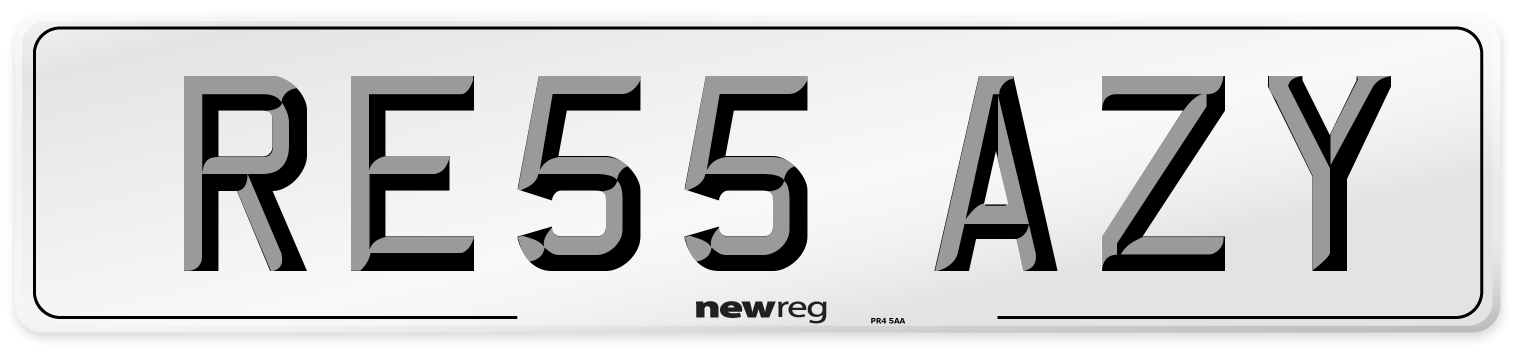 RE55 AZY Number Plate from New Reg